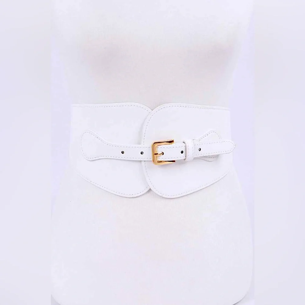 Vegan Leather Elastic Corset Statement Belt - Picture 5 of 8